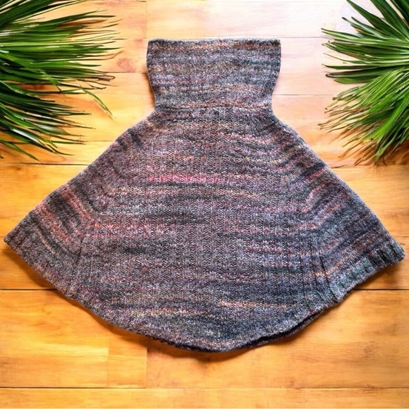 Anthropologie Maison Pholya Knit Cowl Neck Poncho Sweater L/XL - Cottagecore - Picture 7 of 15